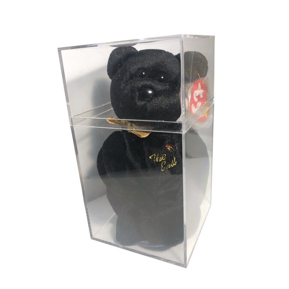 RARE The End Bear Ty Beanie Baby *mint condition* With Protective Case 2000 Vtg - Picture 2 of 2
